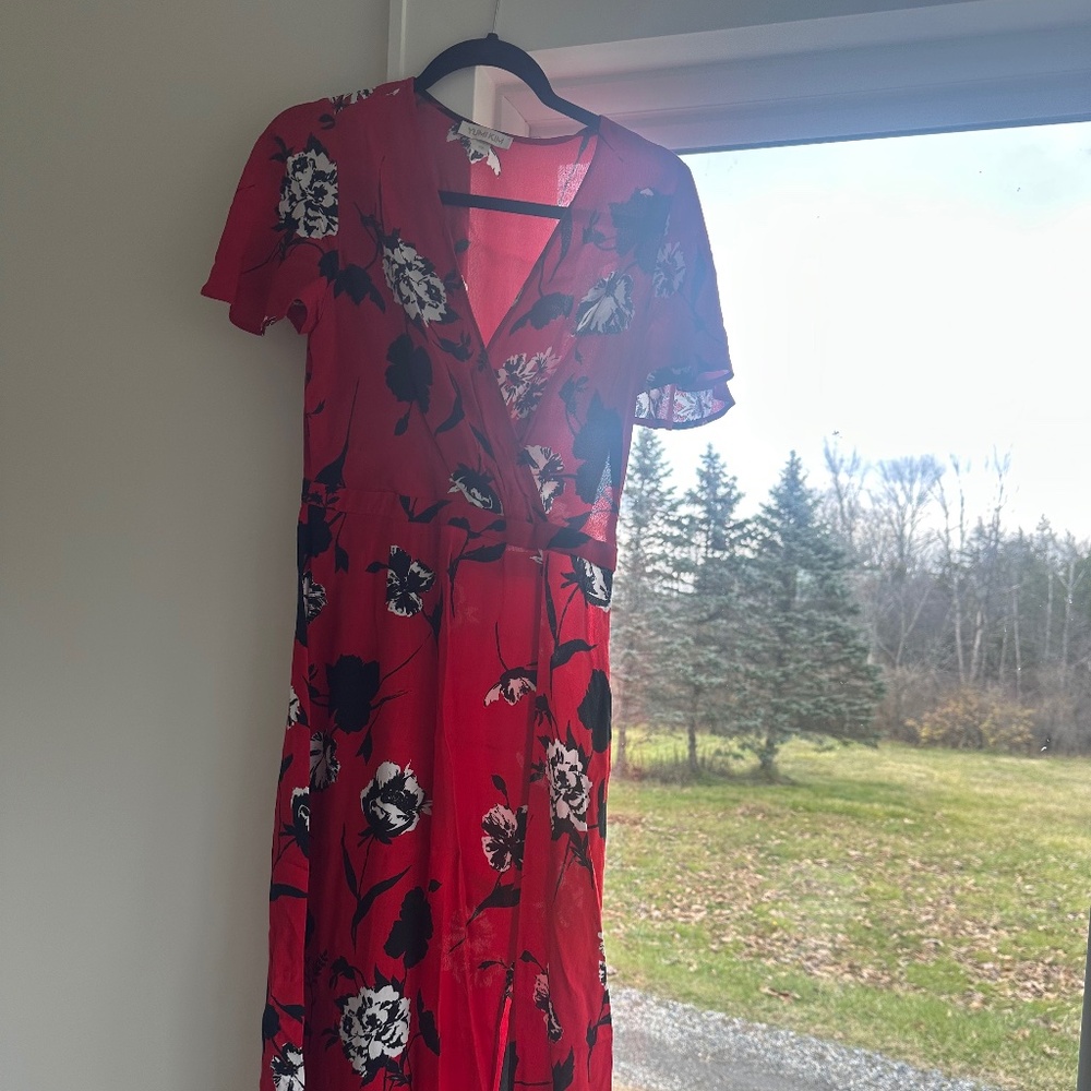 PRINTED RED DRESS